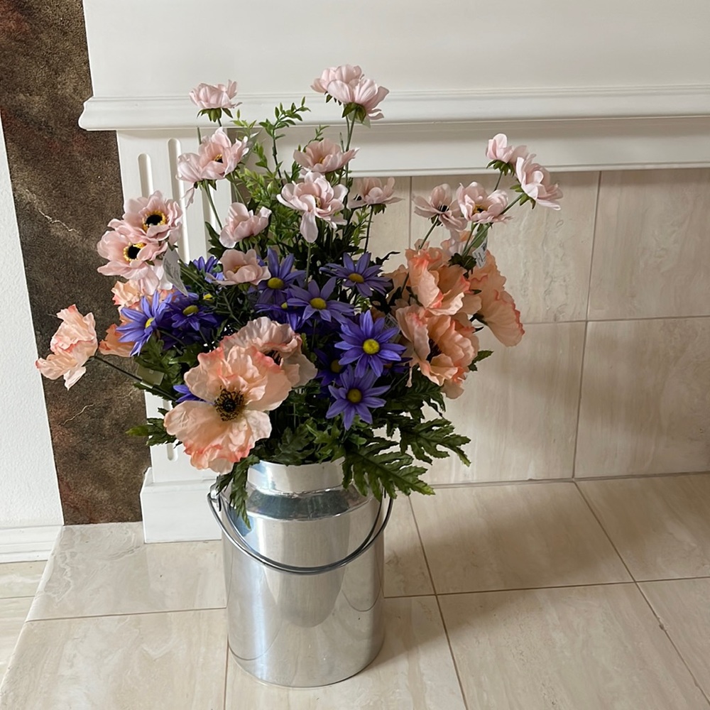 COPY - Bouquet of 14 Spring Silk Flower Stems: All Stems Are New.